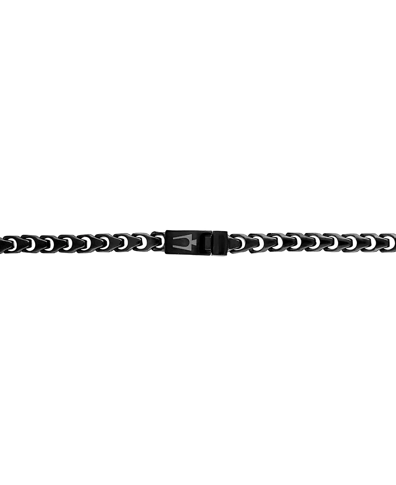 Bulova Men's Link Chain 22" Necklace in Black-Plated Stainless Steel
