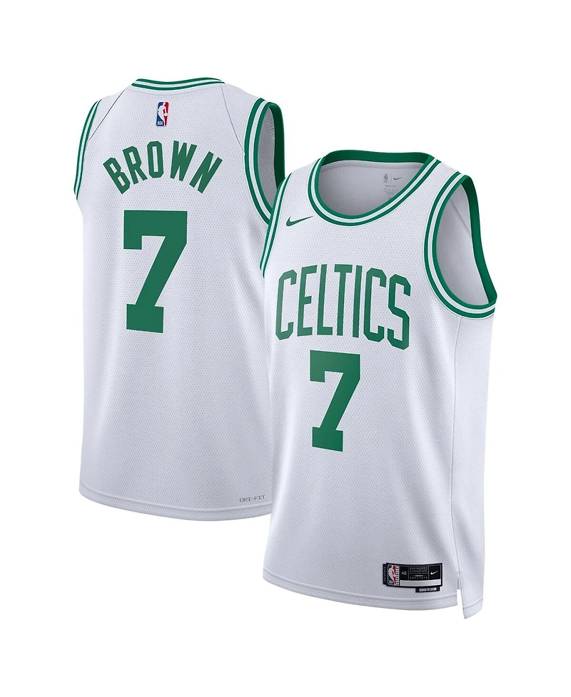 Men's and Women's Nike Jaylen Brown White Boston Celtics Swingman Jersey - Association Edition
