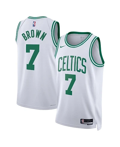 Men's and Women's Nike Jaylen Brown White Boston Celtics Swingman Jersey - Association Edition