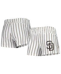 Women's Concepts Sport White San Diego Padres Reel Pinstripe Sleep Shorts