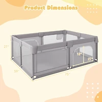 Costway Toddler Playpen Extra Large Activity Center Safety Play Yard w/ Gate