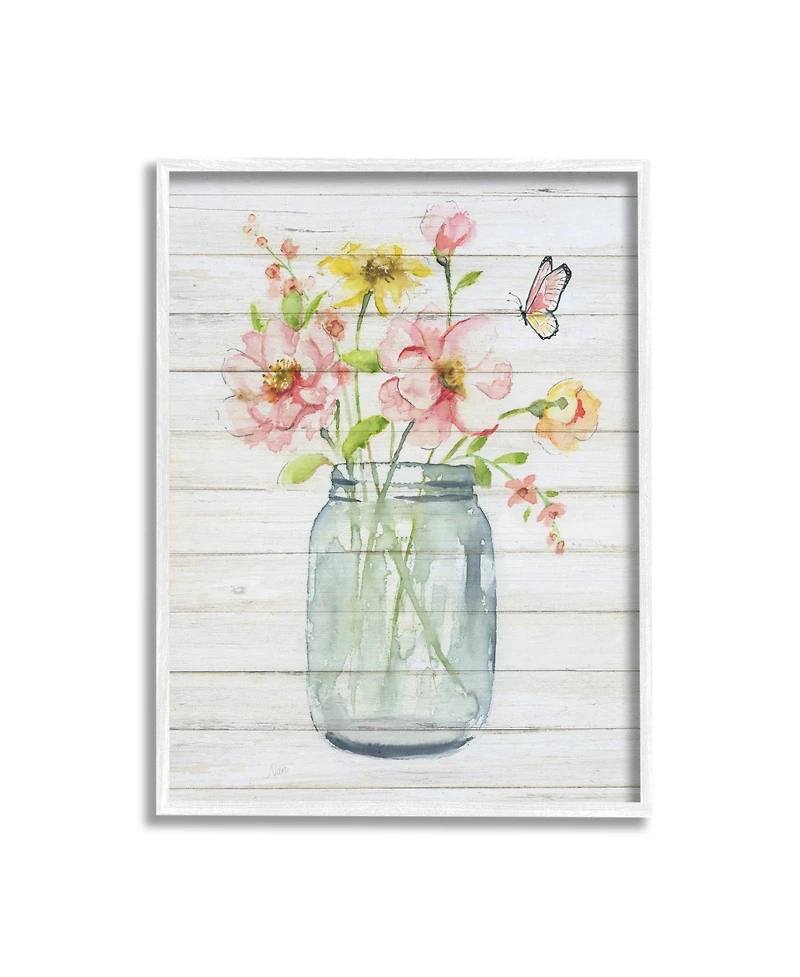 Stupell Industries Spring Wild Flower Assortment Framed Giclee Art, 11" x 1.5" x 14"
