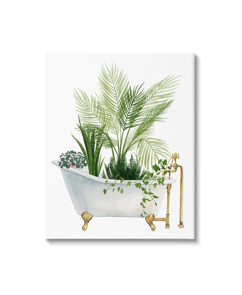 Stupell Industries Various Plants in Vintage-Like Tub Canvas Wall Art, 16" x 1.5" x 20"