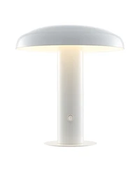 Suillius 11" Contemporary Bohemian Rechargeable, Cordless Iron Integrated Led Mushroom Table Lamp