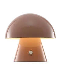 Porcini 7" Contemporary Bohemian Rechargeable, Cordless Iron Integrated Led Mushroom Table Lamp
