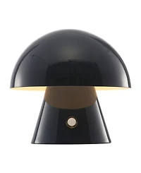 Porcini 7" Contemporary Bohemian Rechargeable, Cordless Iron Integrated Led Mushroom Table Lamp