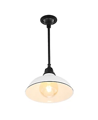 Jasper 12.25" 1-Light Farmhouse Industrial Indoor, Outdoor Iron Led Pendant