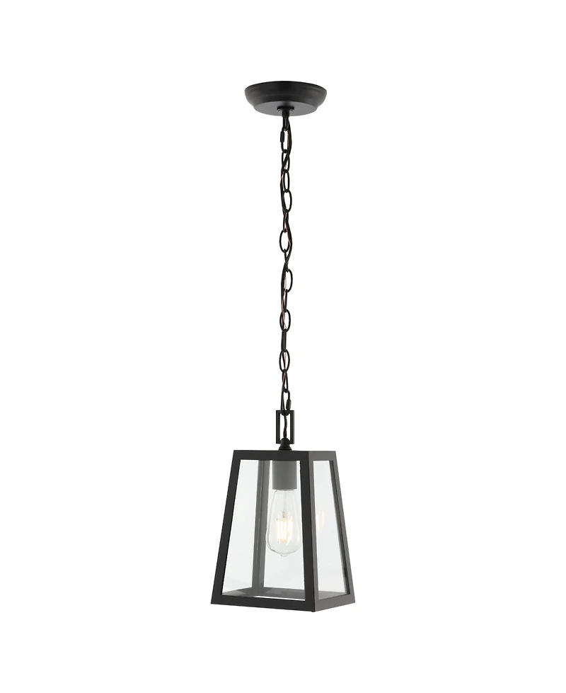 Glendale 6.75" 1-Light Farmhouse Industrial Iron, Glass Outdoor Led Pendant