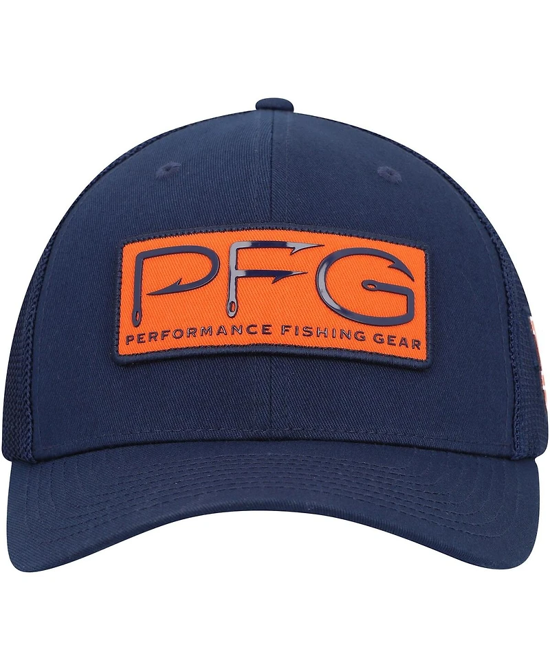Men's Columbia Navy Auburn Tigers Pfg Hooks Flex Hat