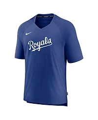 Men's Nike Royal Kansas City Royals Authentic Collection Pregame Raglan Performance V-Neck T-shirt