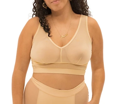 Naked Rebellion Plus Nude Shade Wireless Comfort Mesh Tank Bra