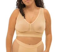 Naked Rebellion Plus Nude Shade Wireless Comfort Mesh Tank Bra