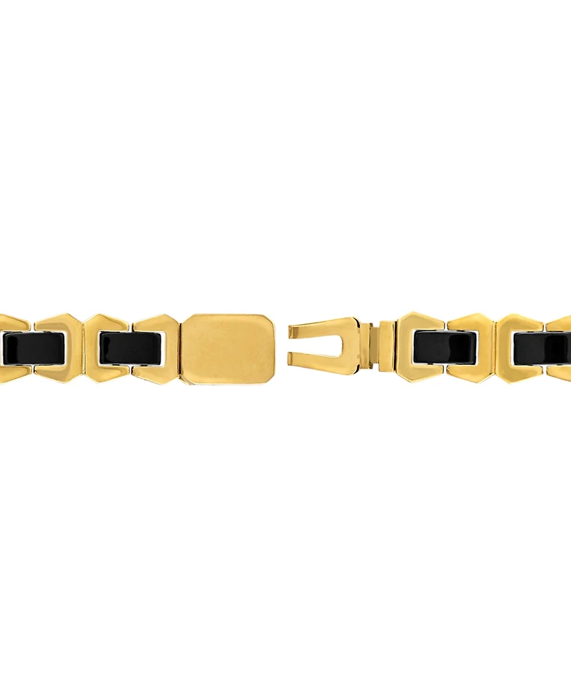 Bulova Men's Icon Black Ceramic Bracelet in Gold Ion-Plated Stainless Steel