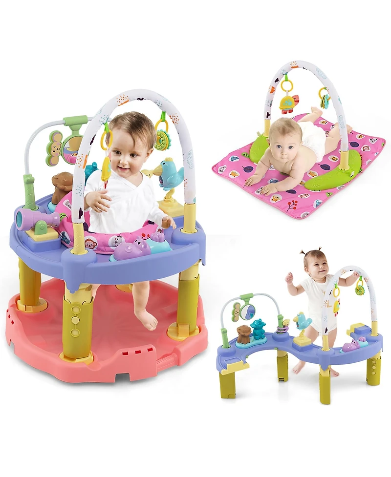 Costway Toddler 3-in-1 Activity Center Bouncing Saucer w/ 3-position