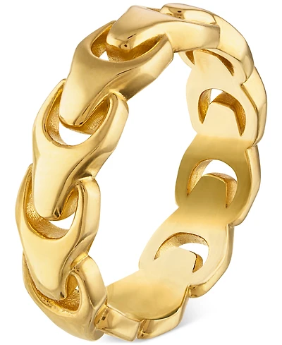 Bulova Men's Link Ring 14k Gold-Plated Sterling Silver