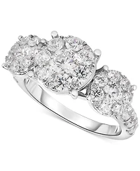 Diamond Triple Halo Cluster Engagement Ring (2 ct. t.w.) in 14k White Gold