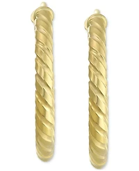 Round Twist Small Hoop Earrings in 10k Gold, 5/8"