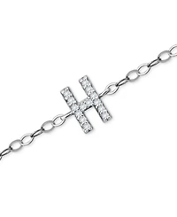 Giani Bernini Cubic Zirconia Initial Ankle Bracelet in Sterling Silver, Created for Macys