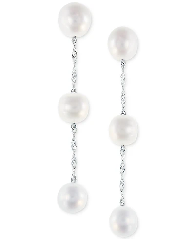 Effy Cultured Freshwater Pearl Triple Drop Earrings 14k Yellow, White or Rose Gold (5mm)