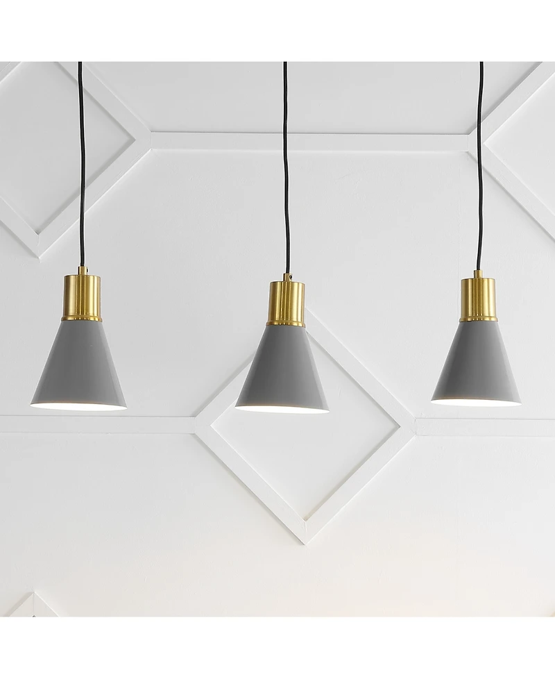 Apollo 33.5" 3-Light Mid-Century Modern Iron Adjustable Linear Led Pendant