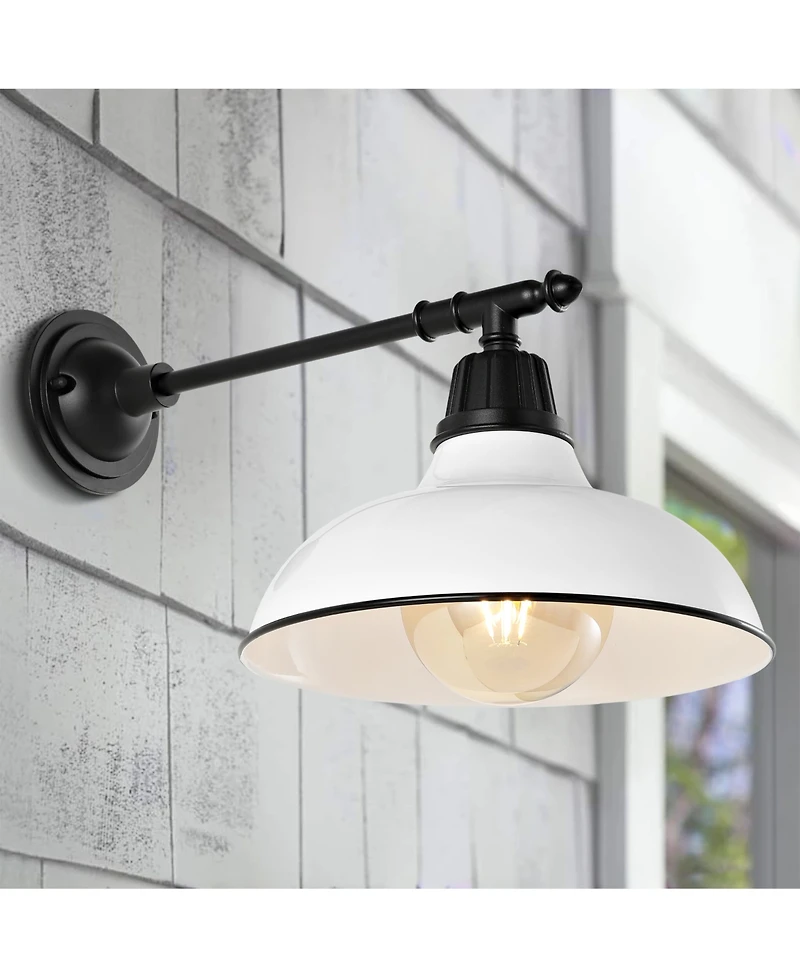 Wallace 12.25" 1-Light Farmhouse Industrial Indoor, Outdoor Iron Led Victorian Arm Sconce