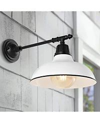 Wallace 12.25" 1-Light Farmhouse Industrial Indoor, Outdoor Iron Led Victorian Arm Sconce