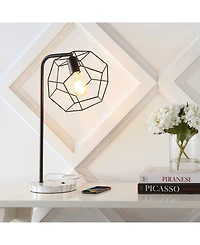 Penta 23.5" Industrial Farmhouse Head-Adjustable Iron Led Task Lamp with Usb Charging Port