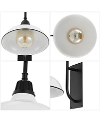 Stanley 12.25" 1-Light Farmhouse Industrial Indoor, Outdoor Iron Led Gooseneck Arm Sconce