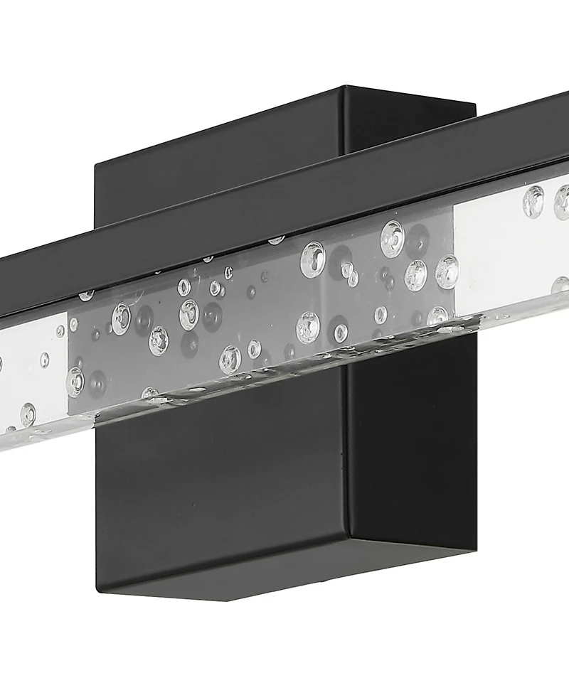 Ingres 30" 1-Light Modern Contemporary 360-Degree Rotatable Iron, Seeded Acrylic Integrated Led Vanity Light