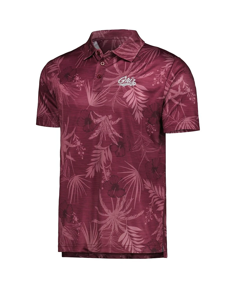 Men's Colosseum Maroon Montana Grizzlies Palms Team Polo Shirt