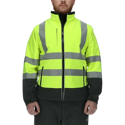 RefrigiWear Big & Tall Hi Vis Softshell Jacket - High Visibility, Warm, Flexible Workwear
