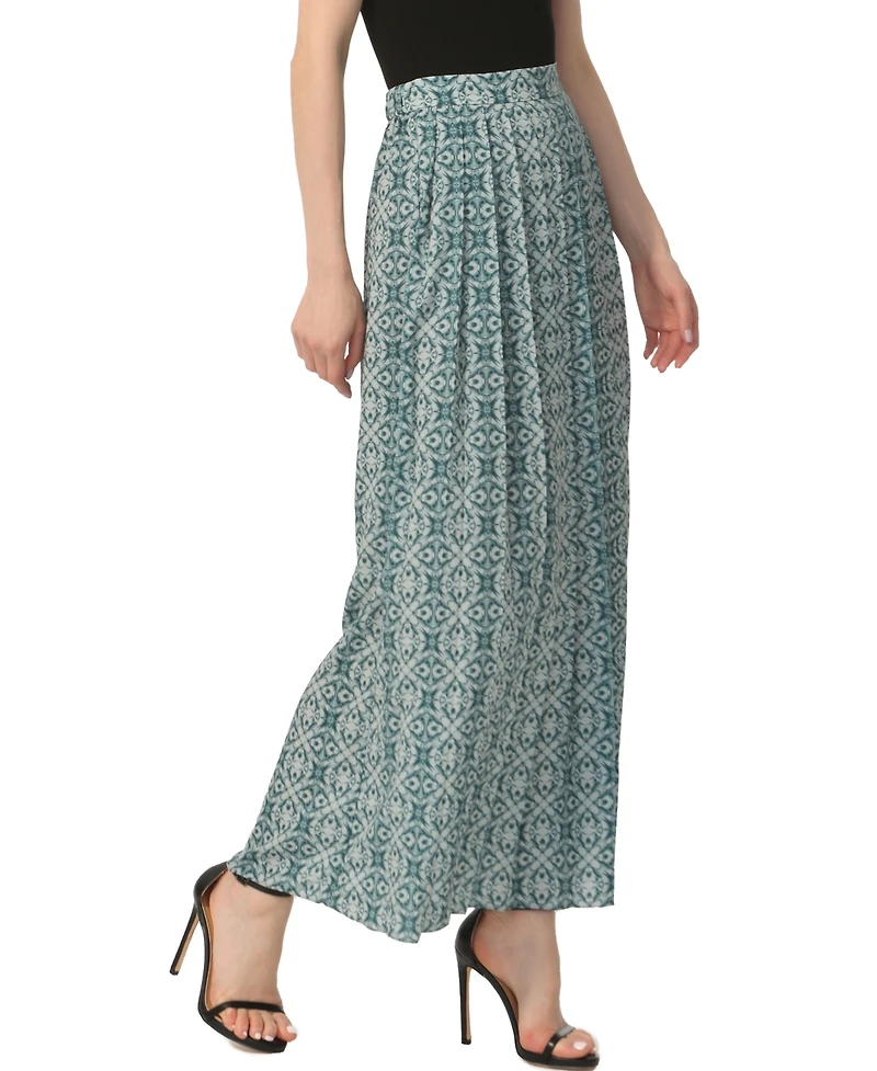 kimi + kai Women's Print Box Pleat Maxi Skirt
