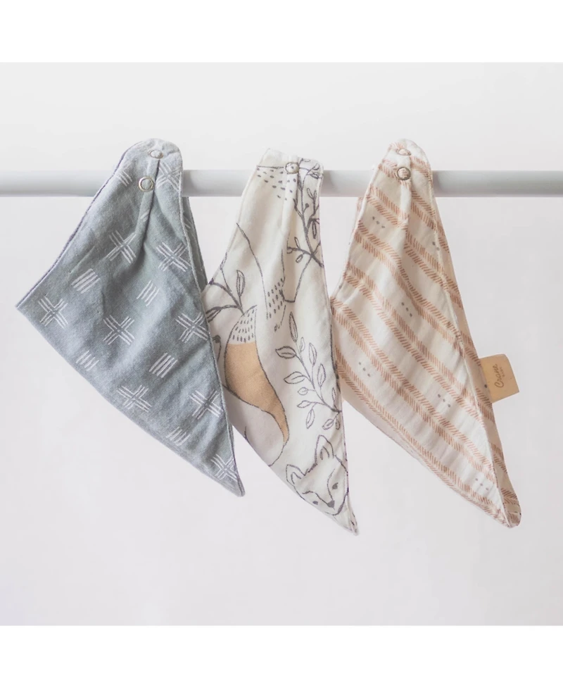 Crane Baby Baby Boys or Baby Girls Ezra Muslin Bibs, 3 Piece Set