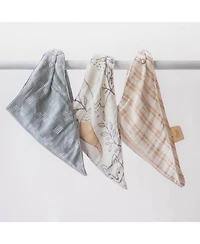 Crane Baby Baby Boys or Baby Girls Ezra Muslin Bibs, 3 Piece Set
