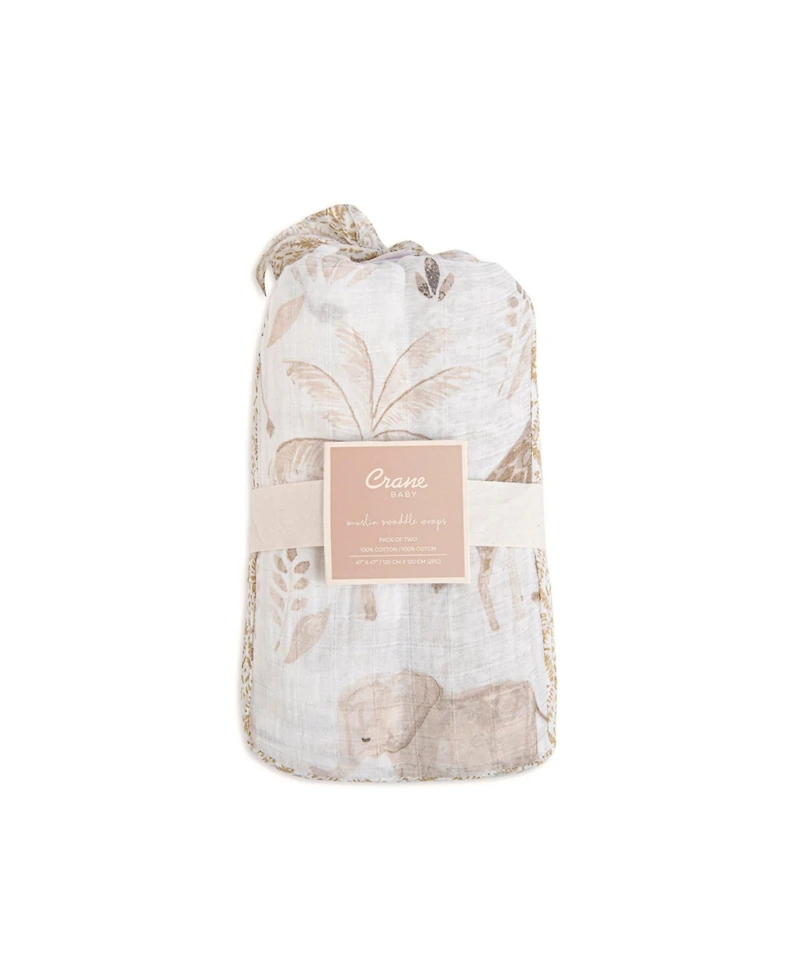 Crane Baby Baby Boys or Baby Girls Kendi Swaddle Wraps, Pack of 2