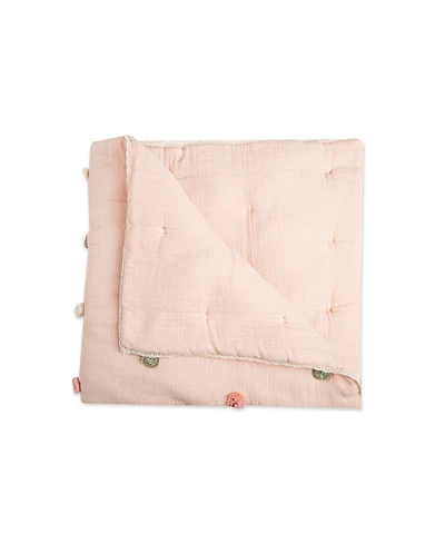 Crane Baby Baby Girls Parker Pom Pom Quilted Blanket