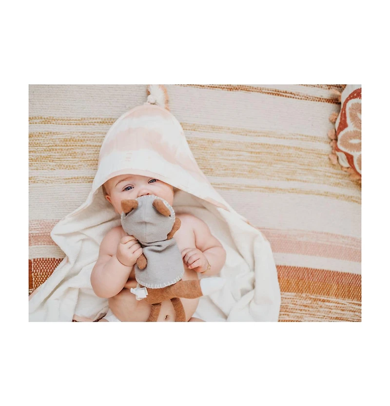 Crane Baby Baby Girls Parker Cotton Neutral Hooded Bath Towel