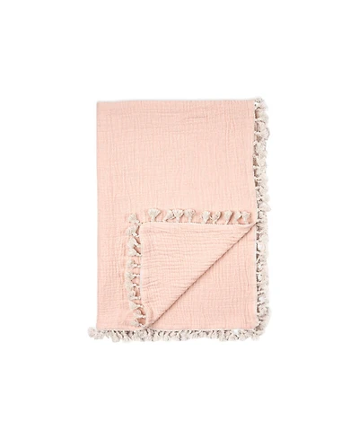 Crane Baby Baby Girls 6 Layer Muslin Tassel Blanket