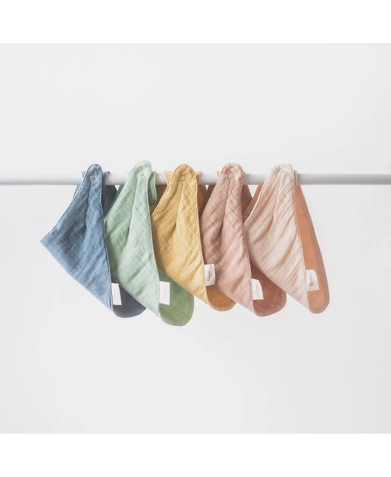 Crane Baby Baby Boys Bandana Muslin Bibs, 3 Piece Set