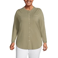 Lands' End Plus Size Long Sleeve Jersey A-line Tunic