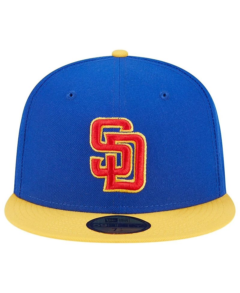 Men's New Era Royal, Yellow San Diego Padres Empire 59FIFTY Fitted Hat