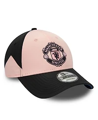 Men's New Era Pink, Black Manchester United 9FORTY Adjustable Hat