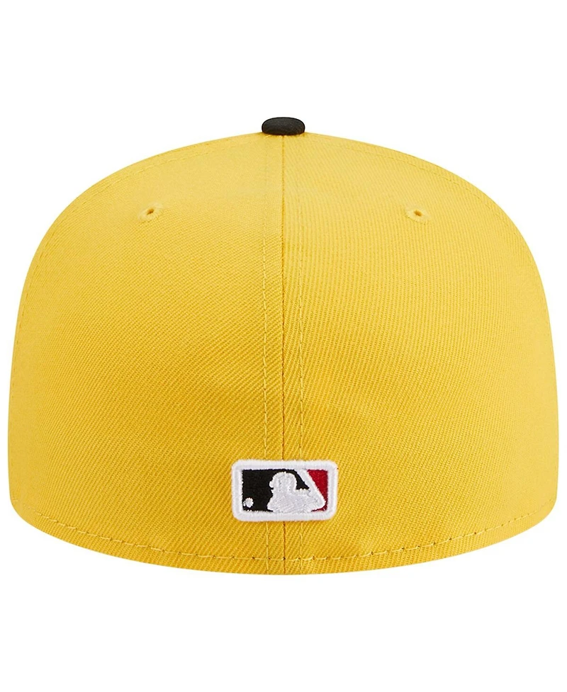 Men's New Era Yellow, Black Los Angeles Dodgers Grilled 59FIFTY Fitted Hat
