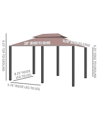 Outsunny 9.2 x 9.7 ft Outdoor Gazebo w/ Curtains for Patio Backyard,