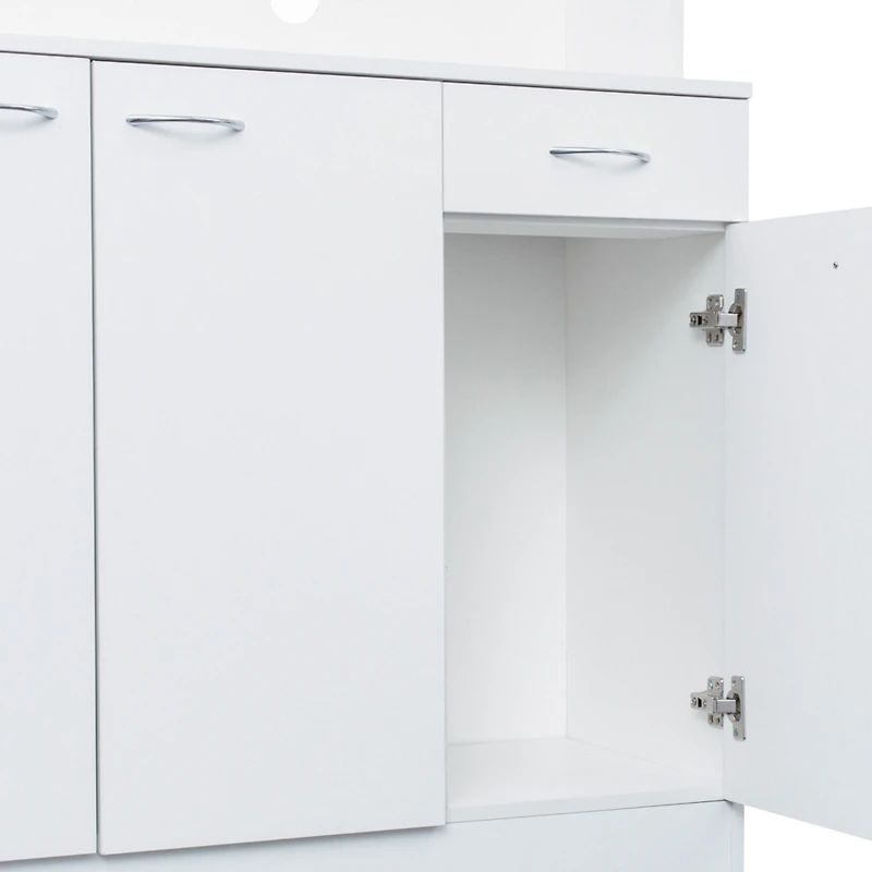 Simplie Fun 70.87" Tall Wardrobe & Kitchen Cabinet, With 6-Doors, 1-Open Shelves And 1-Drawer For Bedroom