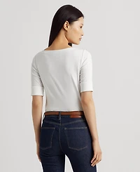 Lauren Ralph Petite Stretch Boatneck Top