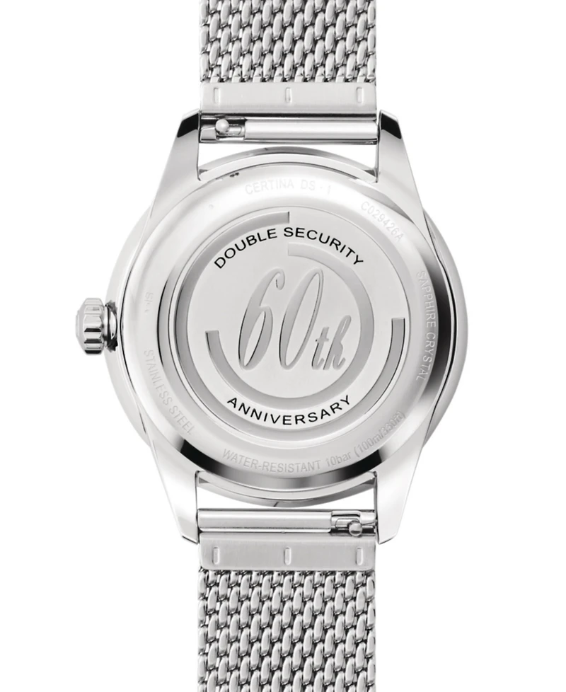 Certina Men's Swiss Automatic Ds-1 Big Date Stainless Steel Mesh Bracelet Watch 41mm