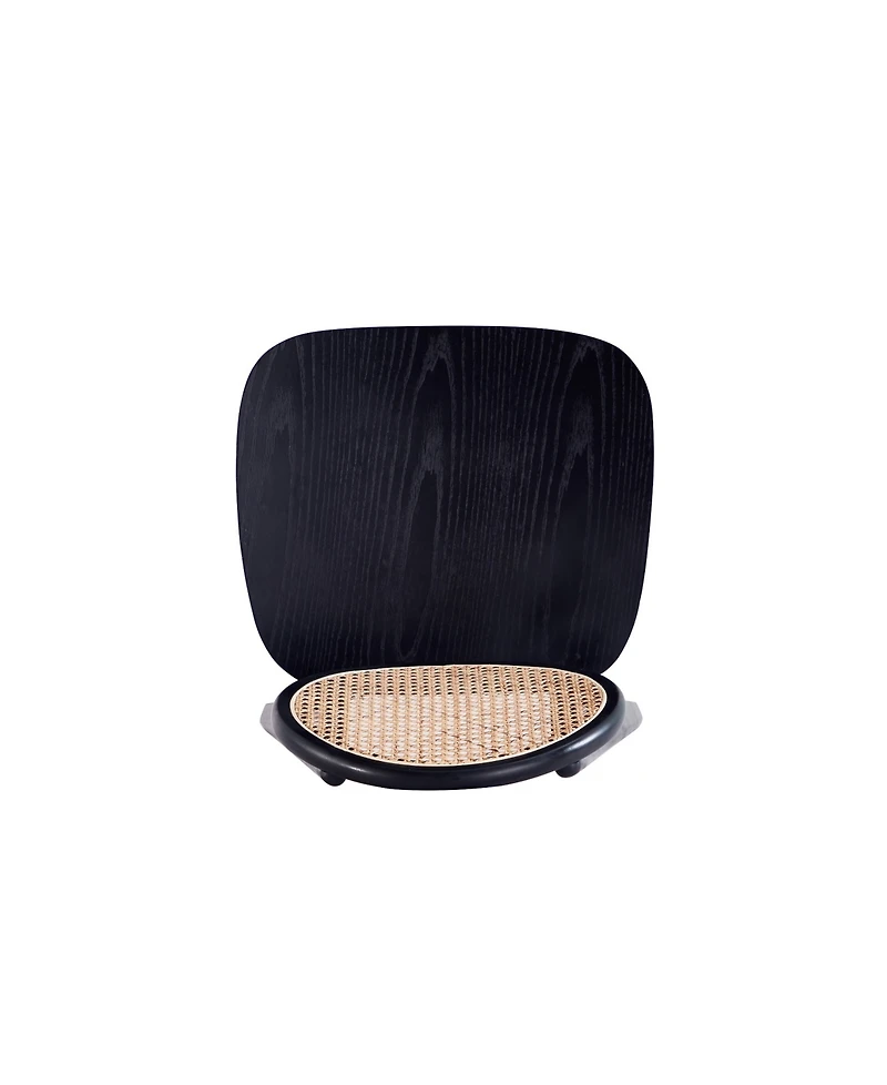 Manhattan Comfort Versailles 4-Piece Round Ash Wood and Natural Cane Dining Chair