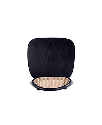 Manhattan Comfort Versailles 4-Piece Round Ash Wood and Natural Cane Dining Chair