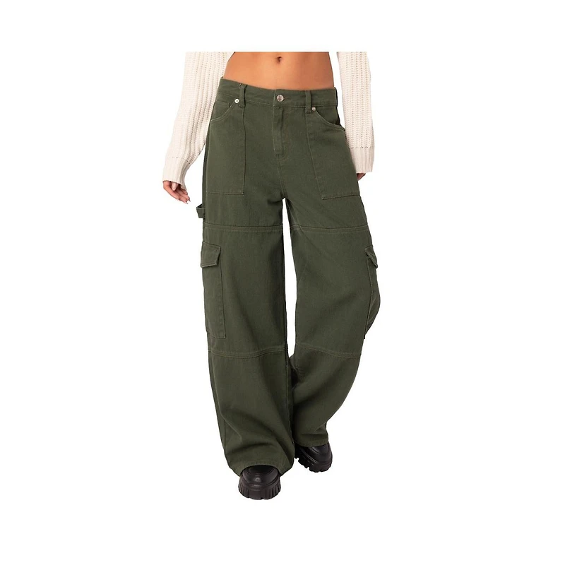 Edikted Women's Ember Mid Rise Cargo Pants